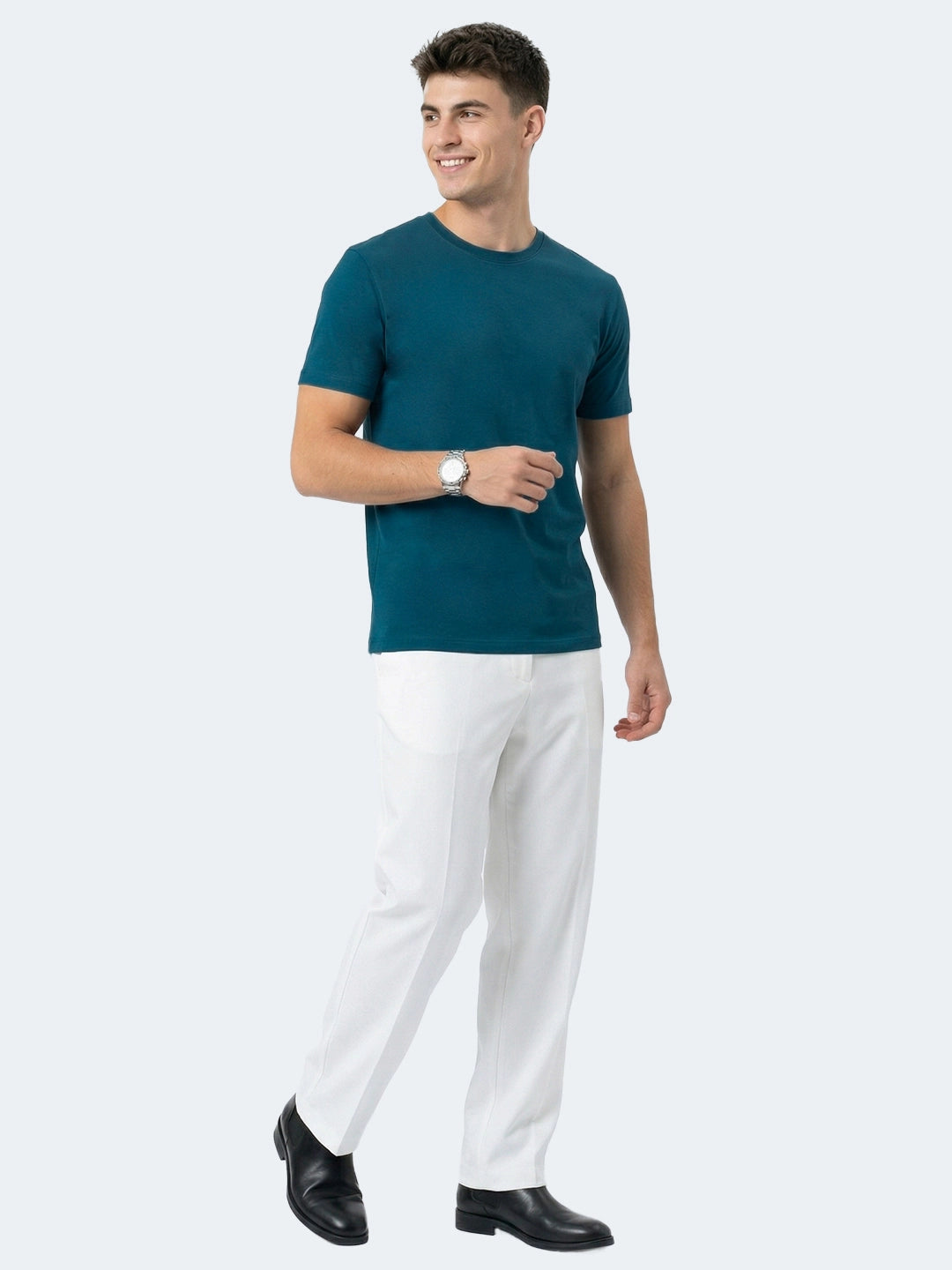 Petrol Blue Premium Supima Crew Neck Tee