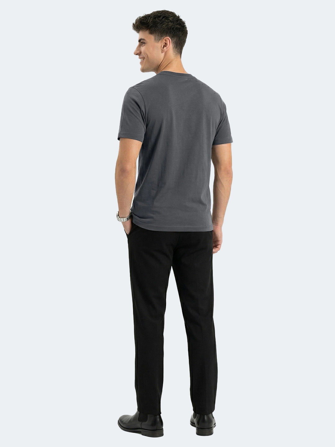 Graphite Grey Premium Supima Crew Neck Tee