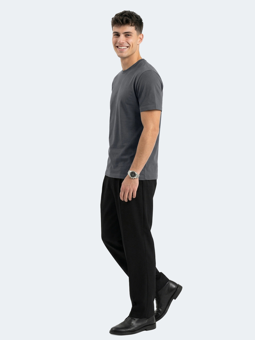 Graphite Grey Premium Supima Crew Neck Tee