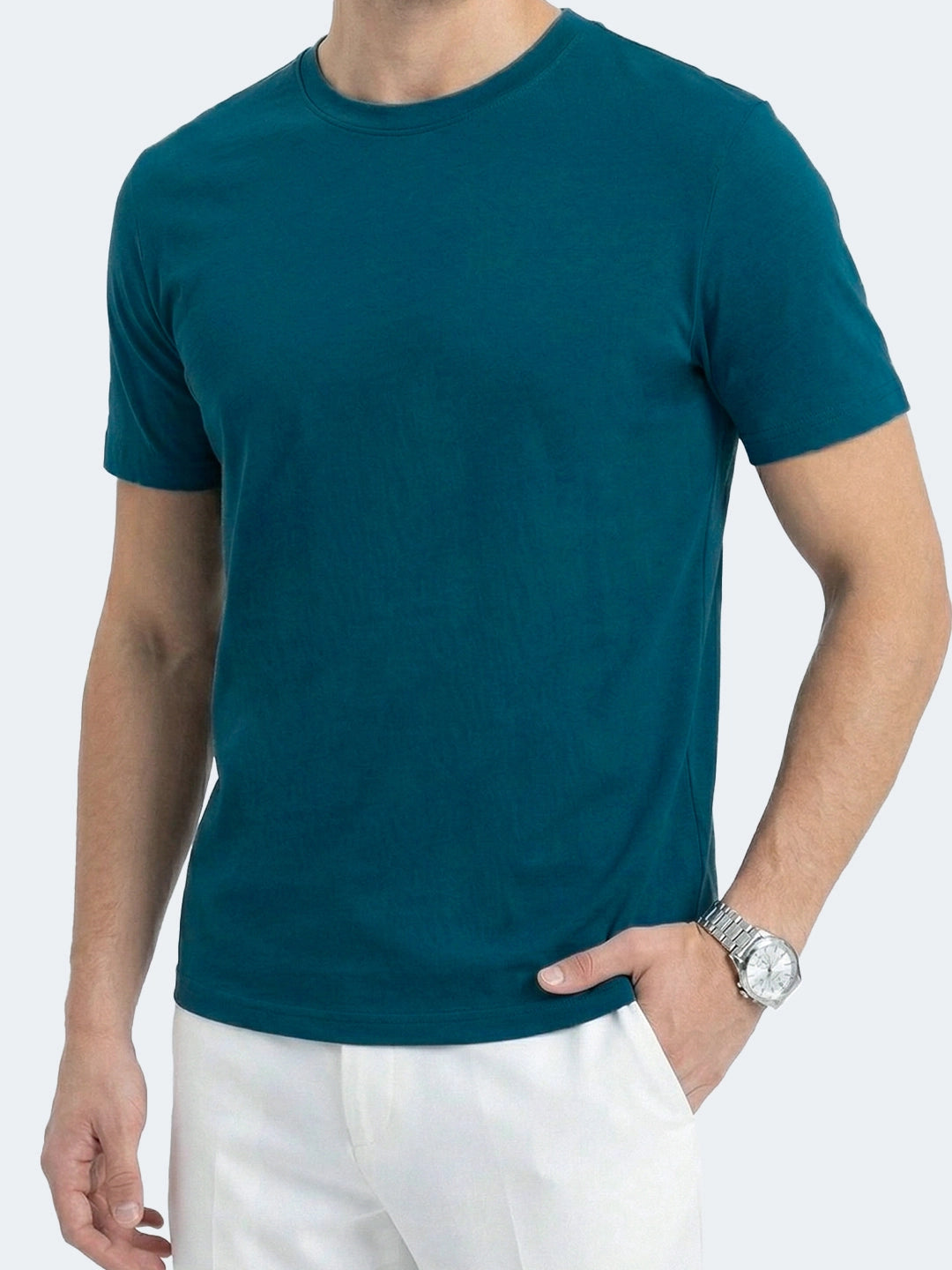 Petrol Blue Premium Supima Crew Neck Tee