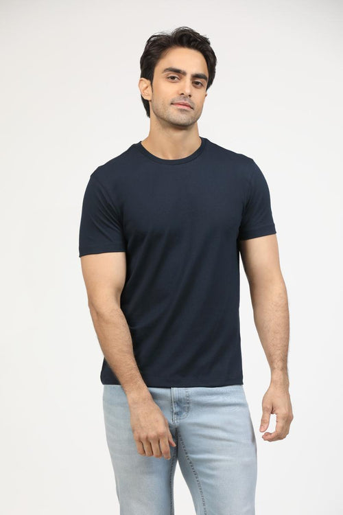 Midnight Navy Premium Supima Crew Neck Tee