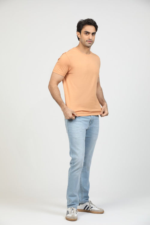 Peach Premium Supima Crew Neck Tee