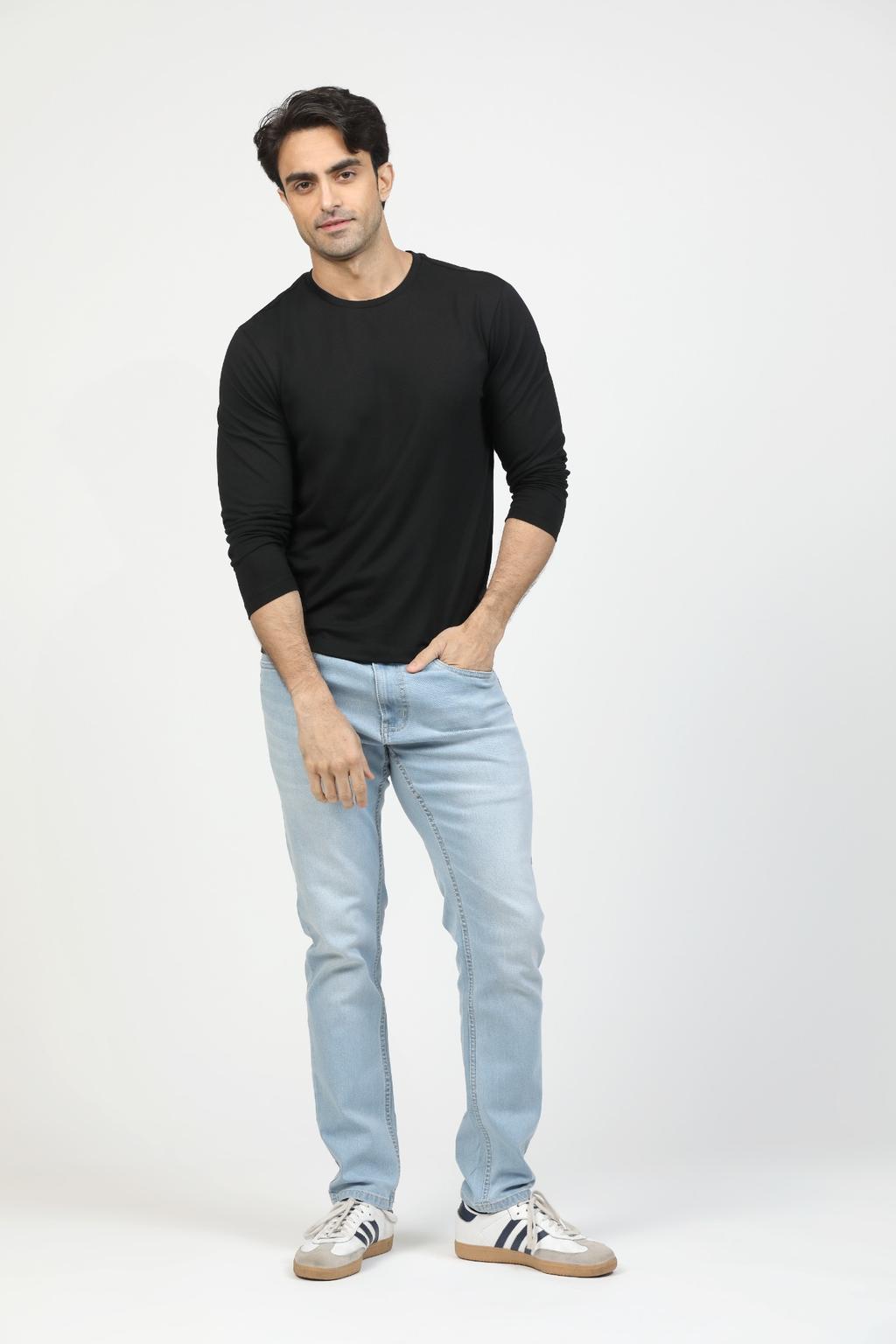 Onyx Black Premium Supima Long Sleeve Tee