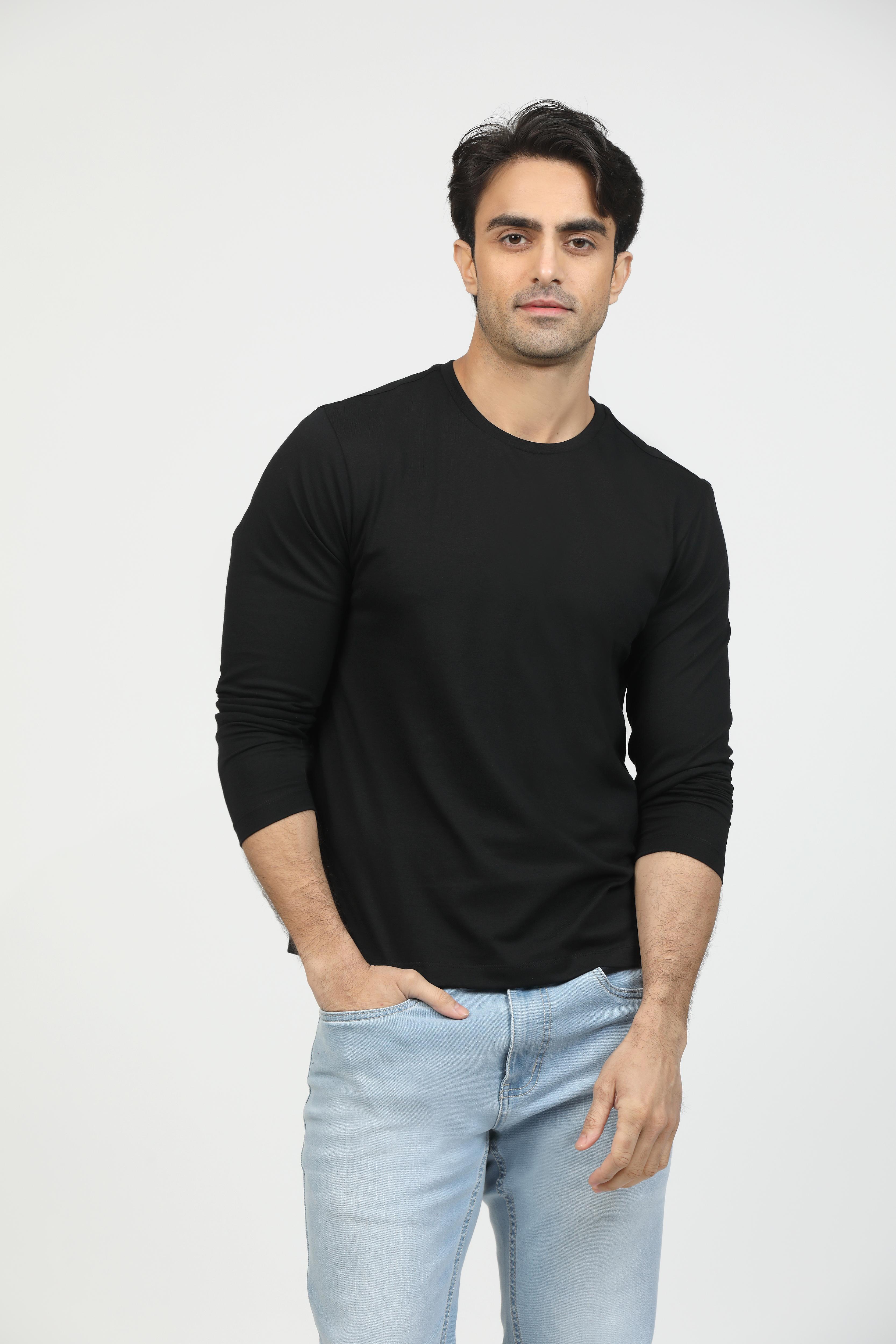 Onyx Black Premium Supima Long Sleeve Tee