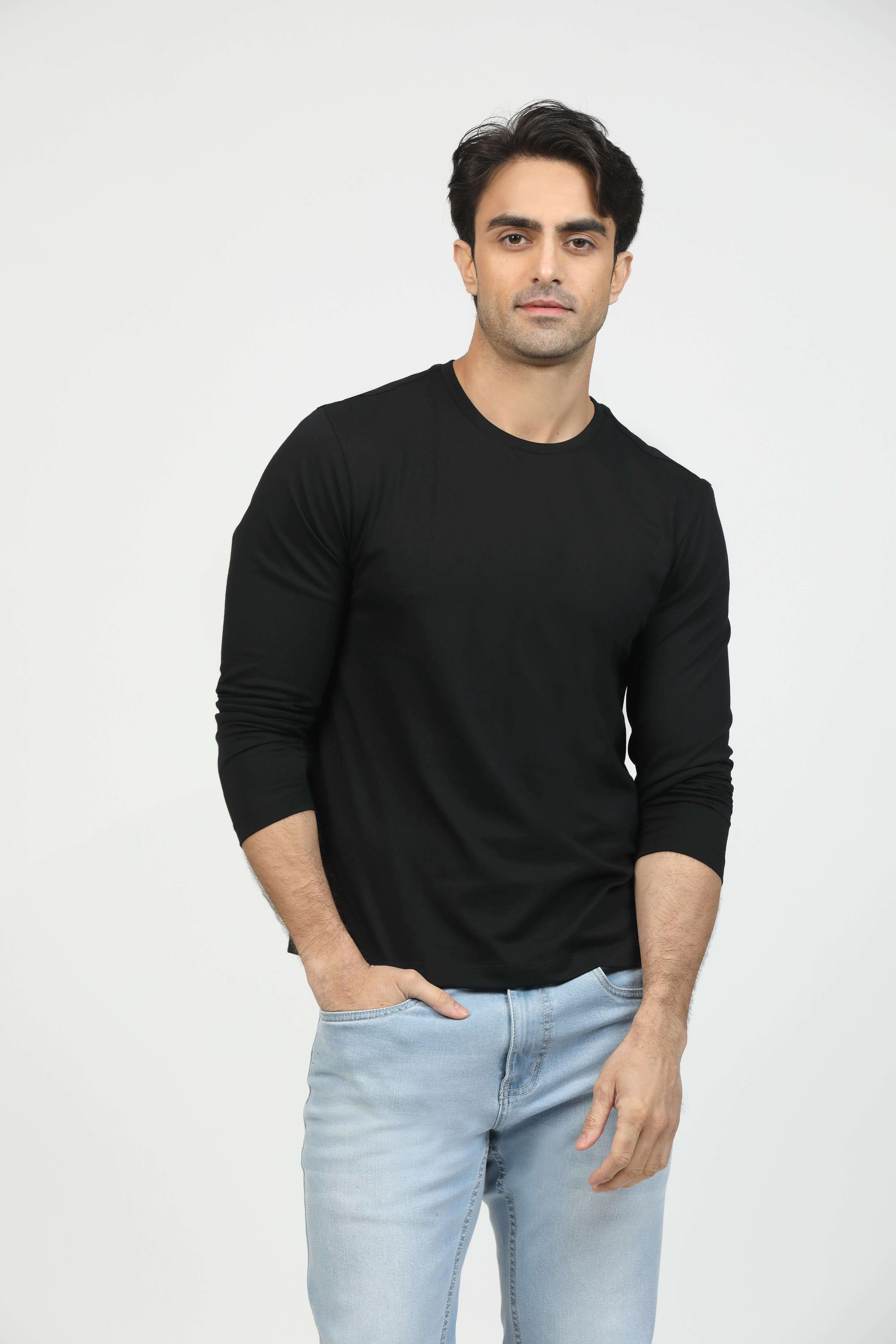 Onyx Black Premium Supima Long Sleeve Tee