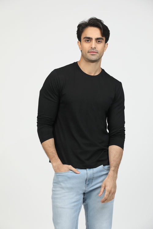 Onyx Black Premium Supima Long Sleeve Tee