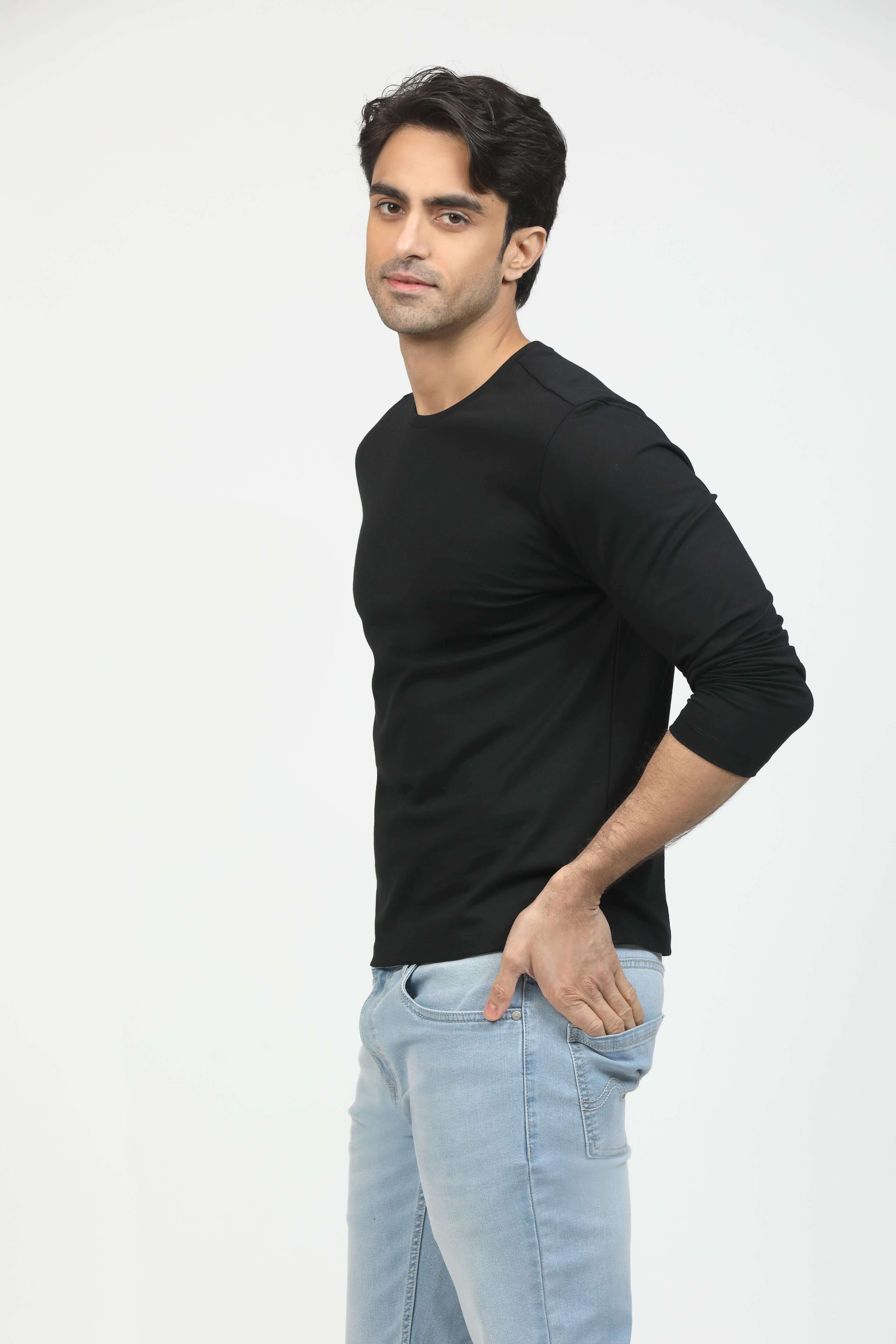 Onyx Black Premium Supima Long Sleeve Tee