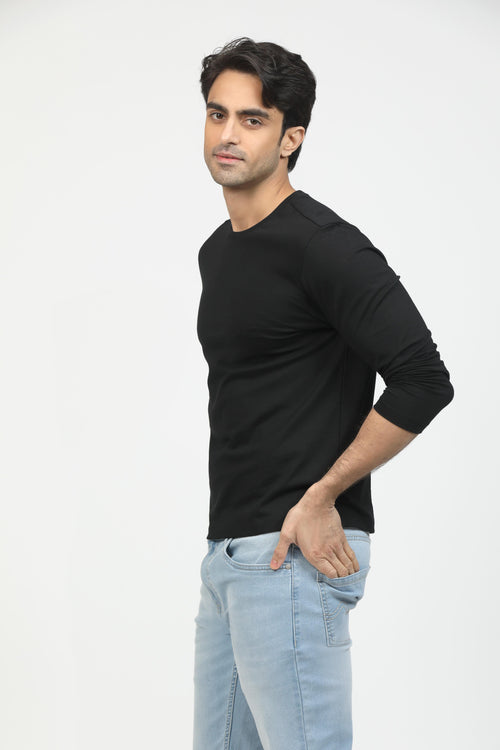 Onyx Black Premium Supima Long Sleeve Tee
