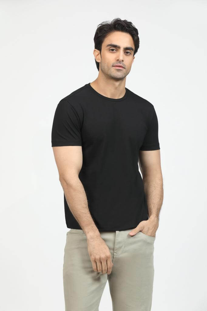 Onyx Black Premium Supima Crew Neck Tee