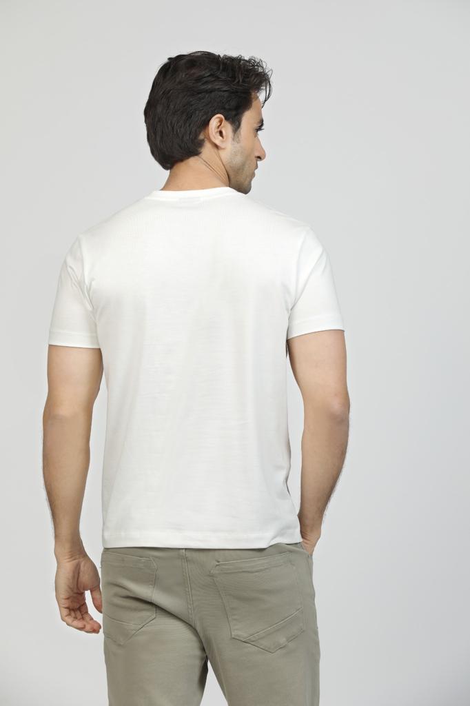 Pure White Premium Supima Modern V Neck Tee