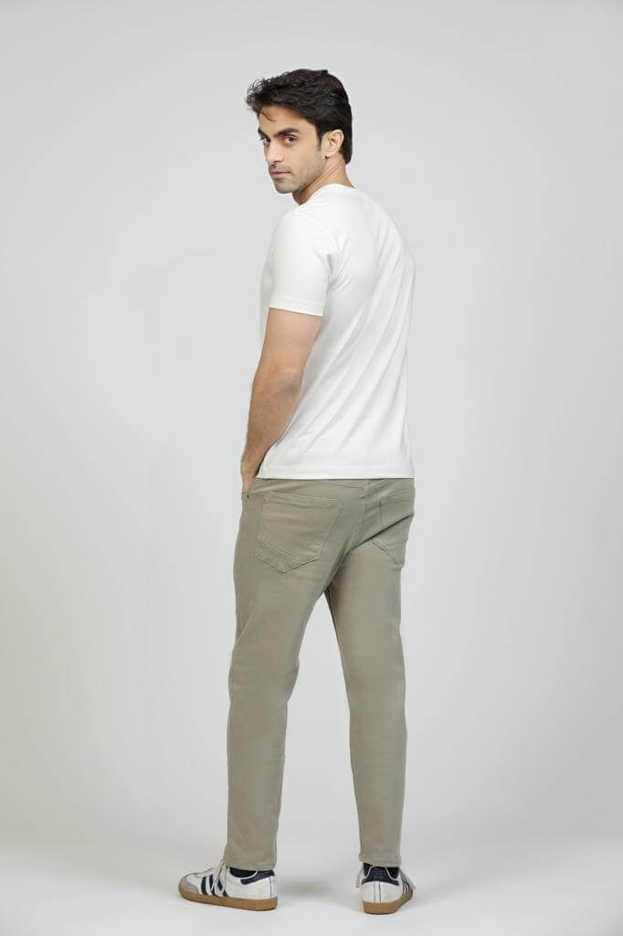 Pure White Premium Supima Modern V Neck Tee