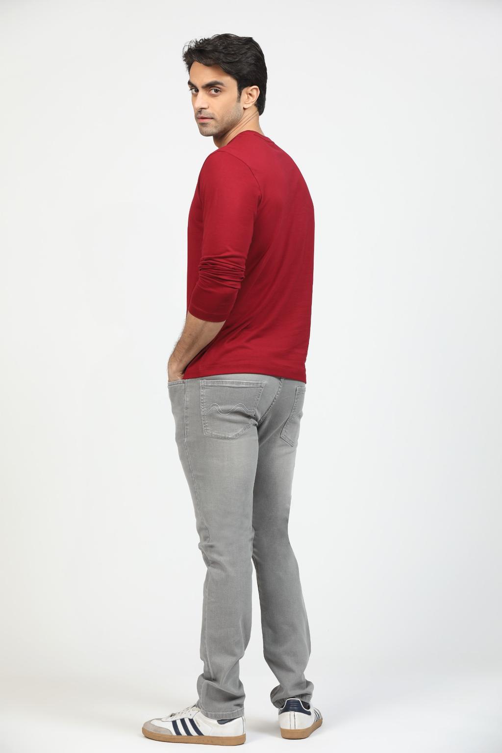 Crimson Red Premium Supima Long Sleeve Tee