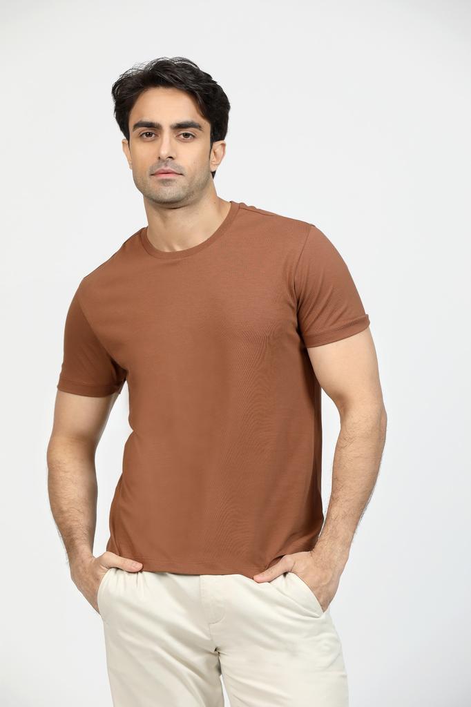 Rust Brown Premium Supima Crew Neck Tee