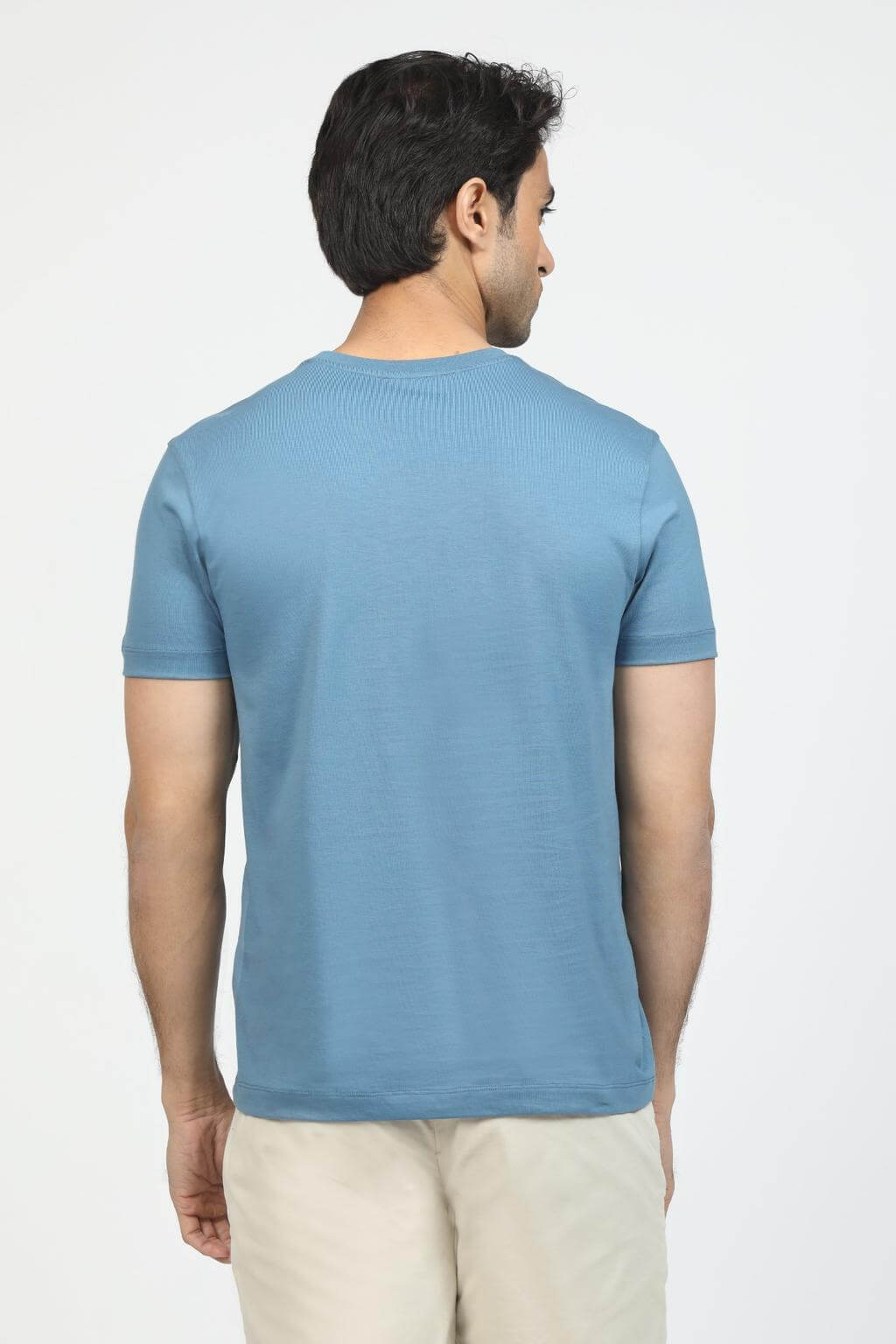 Dusty Blue Premium Supima Crew Neck Tee