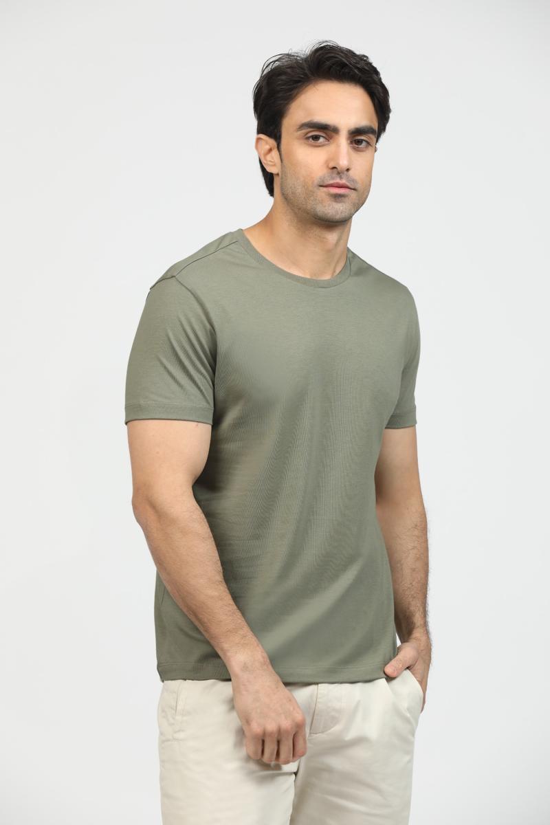 Olive Green Premium Supima Crew Neck Tee