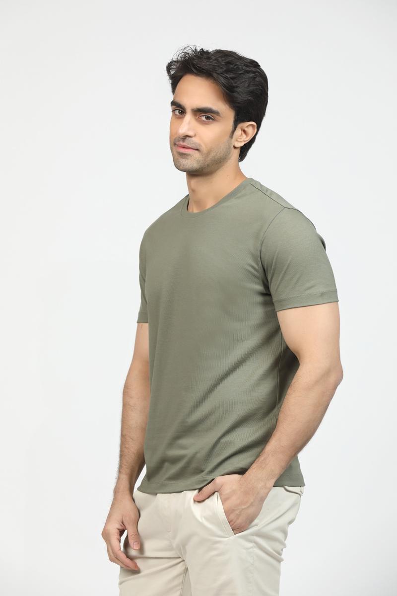 Olive Green Premium Supima Crew Neck Tee