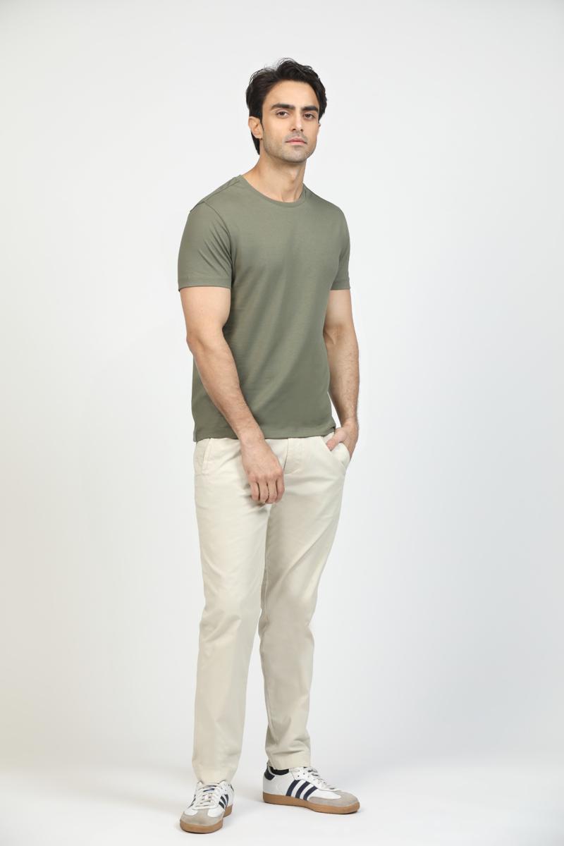 Olive Green Premium Supima Crew Neck Tee