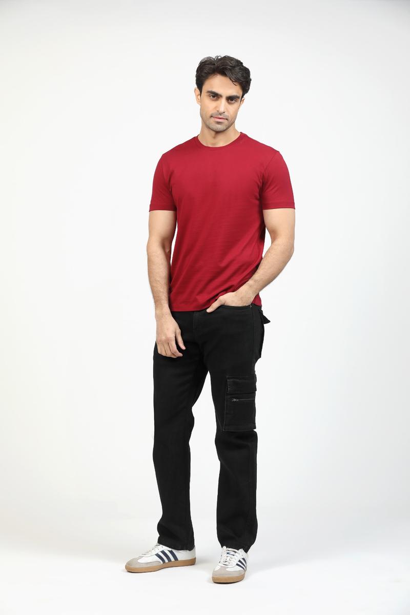 Crimson Red Premium Supima Crew Neck Tee