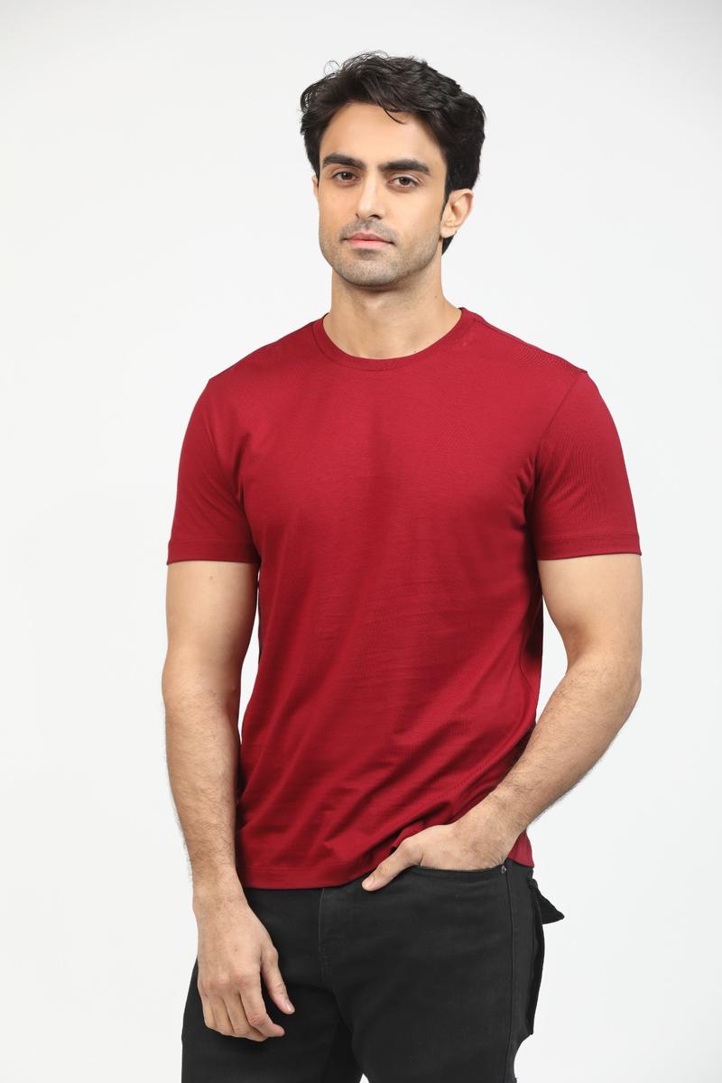 Crimson Red Premium Supima Crew Neck Tee