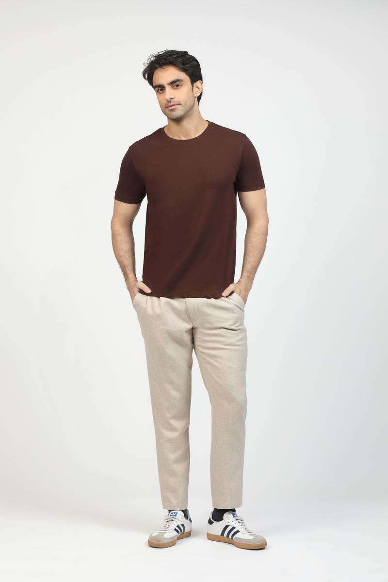 Café Brown Premium Supima Crew Neck Tee