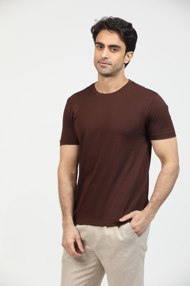 Café Brown Premium Supima Crew Neck Tee