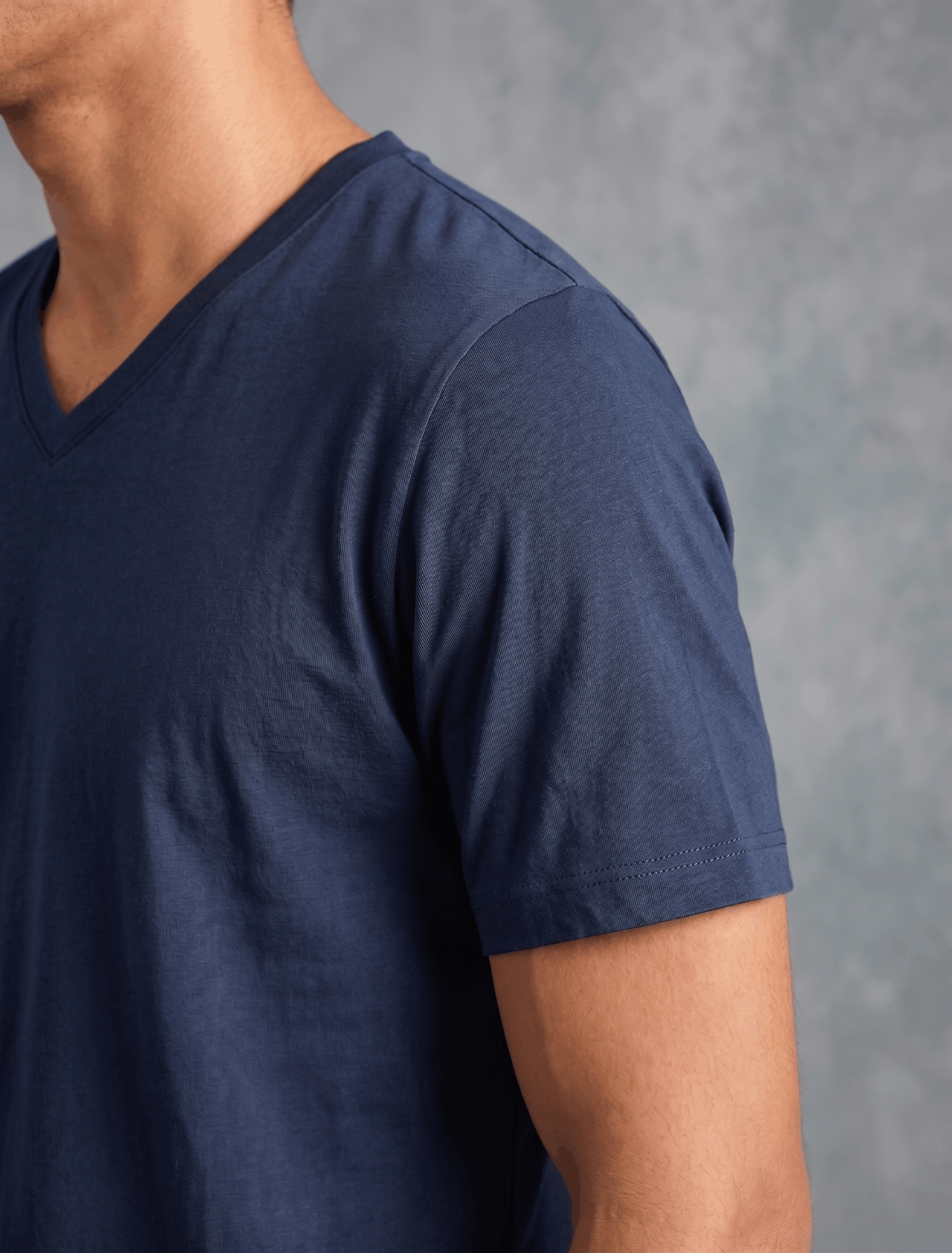 Midnight Navy Premium Supima Modern V Neck Tee