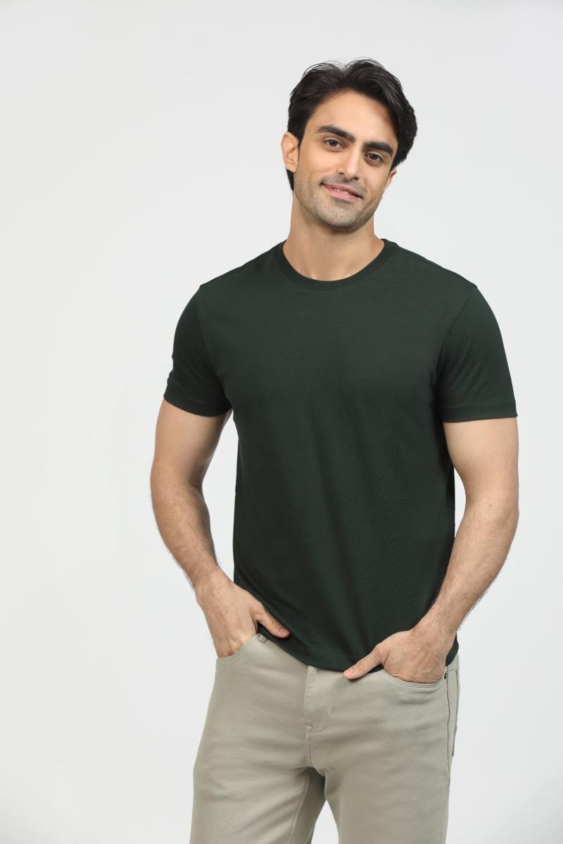 Pine Green Premium Supima Crew Neck Tee