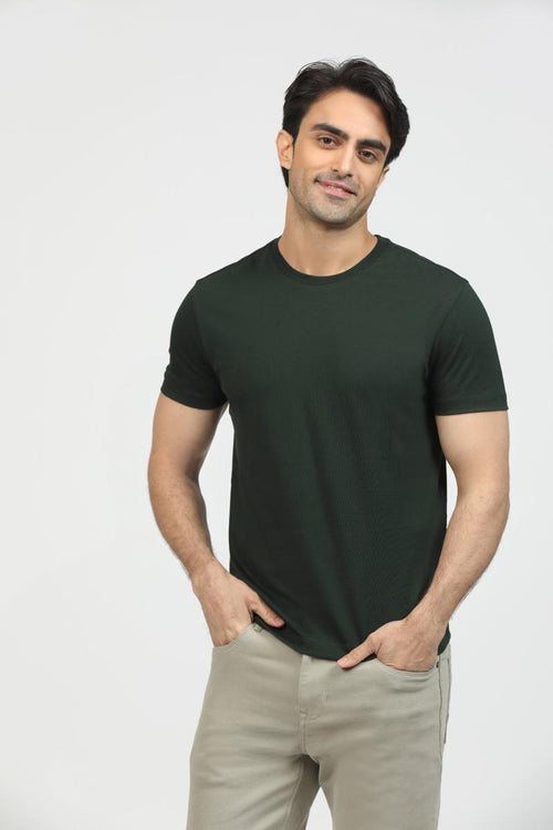 Pine Green Premium Supima Crew Neck Tee