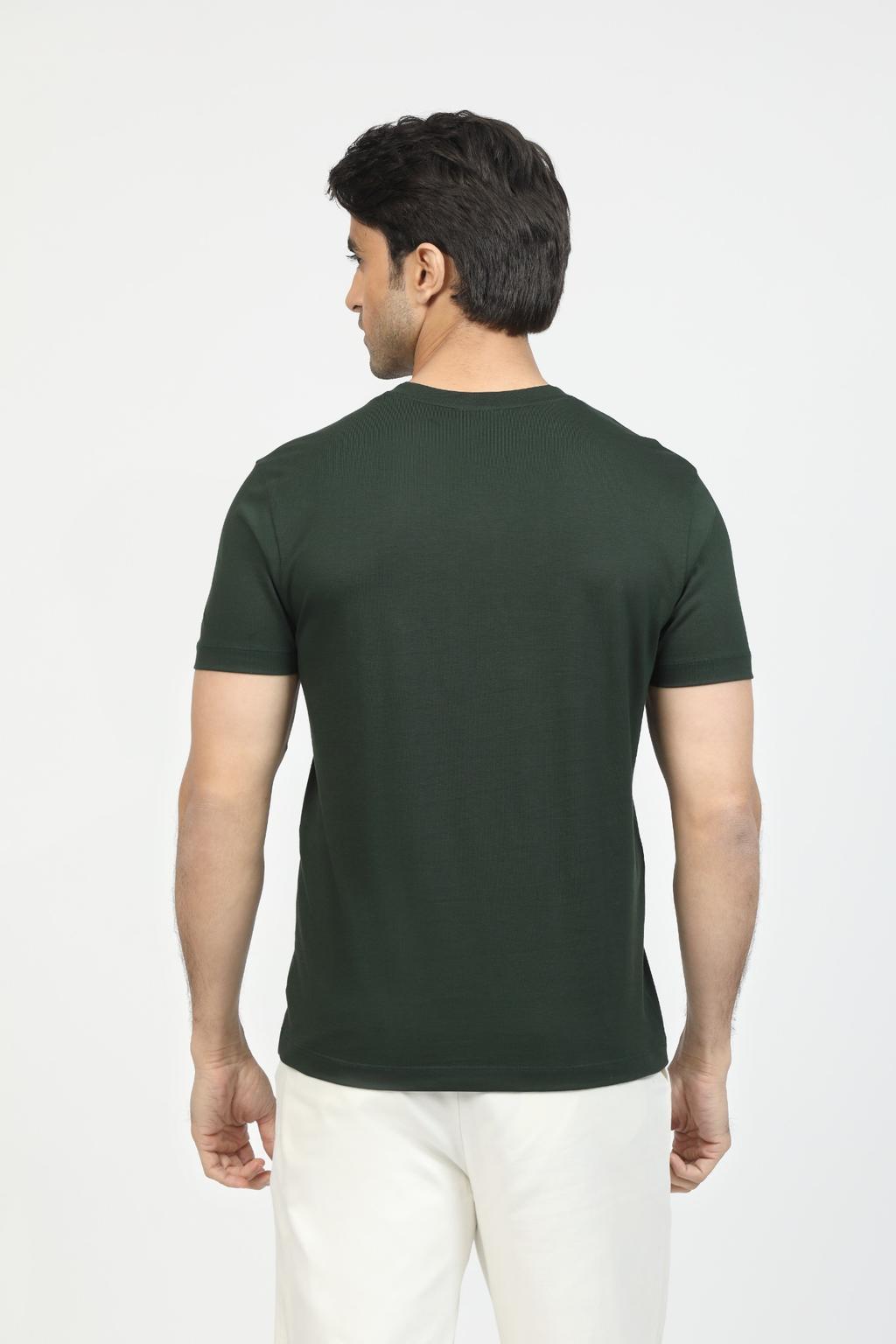 Pine Green Premium Supima Modern V Neck Tee