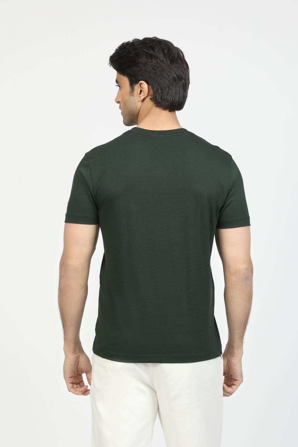 Pine Green Premium Supima Modern V Neck Tee
