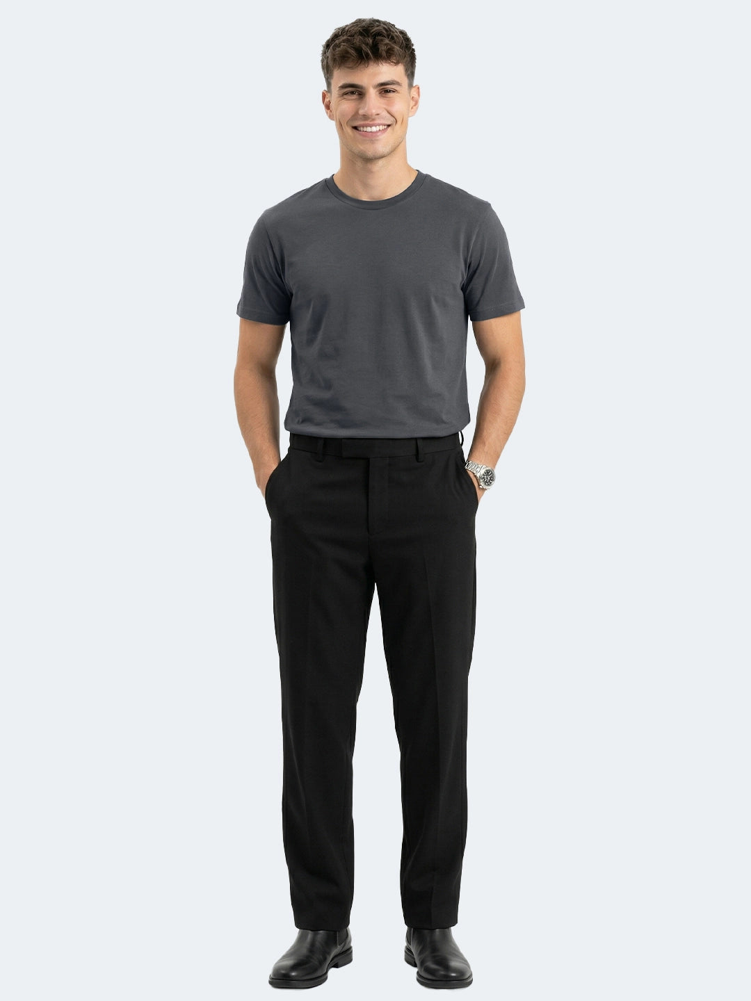 Graphite Grey Premium Supima Crew Neck Tee