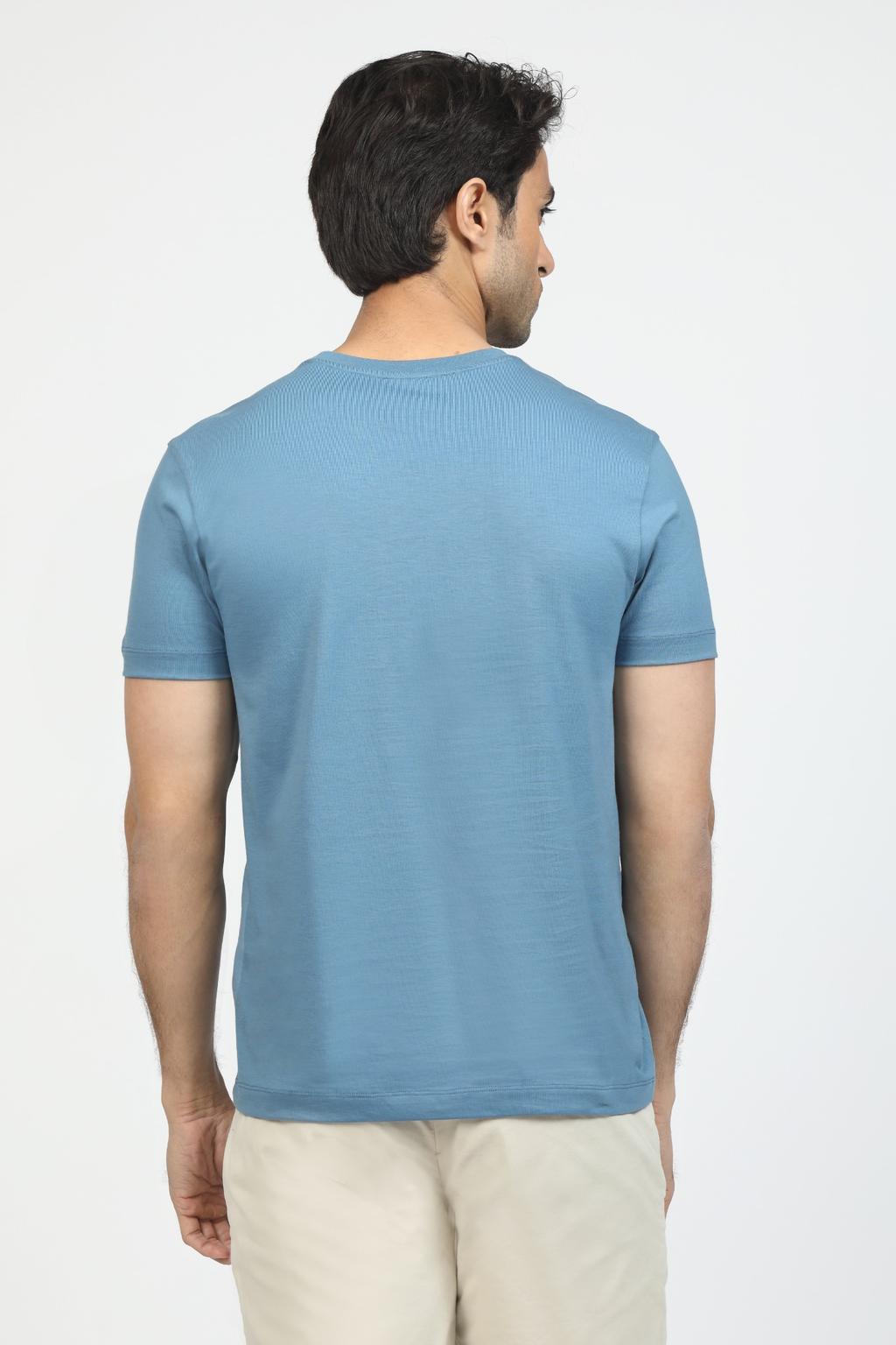 Dusty Blue Premium Supima Crew Neck Tee