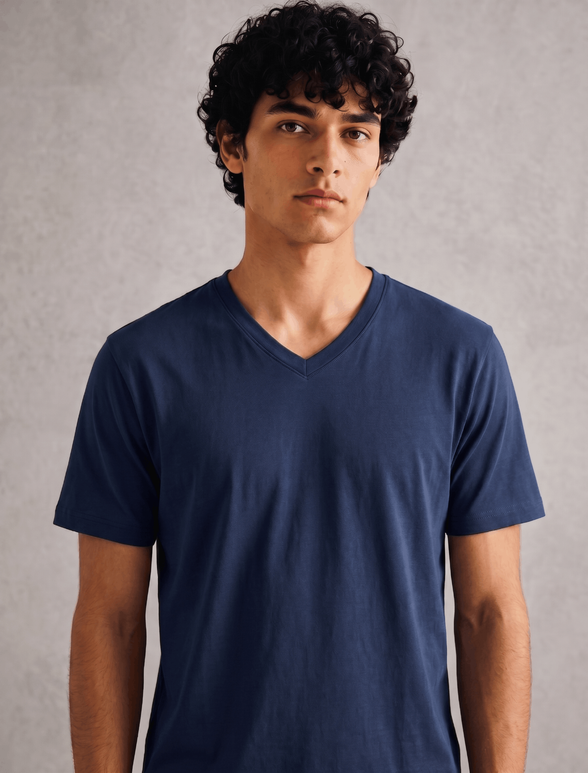 Midnight Navy Premium Supima Modern V Neck Tee